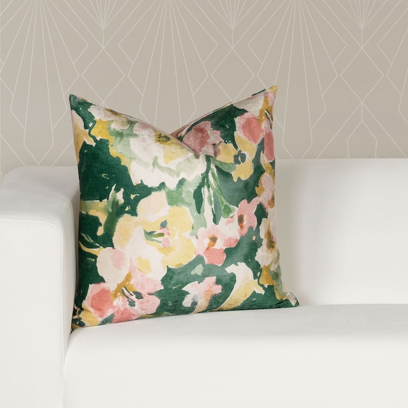 Siscovers Floral Velvet Throw Pillow - 26 x 26 - Daisy's Garden