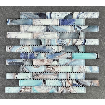Glass Mosaic - 1 x 4 Brick Pattern Wall Mosaic Tiles