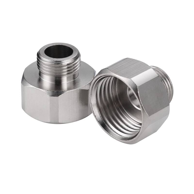 WOWOW 1/2 in. to 3/8 in. copper Water Hose Adapter - Nickel