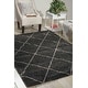 preview thumbnail 73 of 120, Nourison Brisbane Large Diamond Geometric Modern Shag Area Rug 3'2" x 5' - Charcoal - Runner/Rectangle