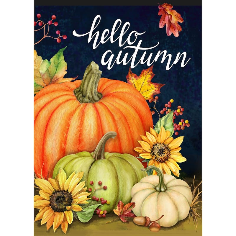 Hello Autumn Outdoor Fall Harvest House Flag - 40" x 28"