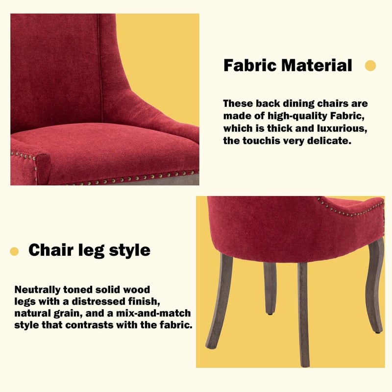 Thickened Side Dining Chair with Solid Wood Legs Set of 6
