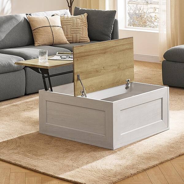 Lift Top Coffee Table with Storage, Modern Square Wood Center Table ...