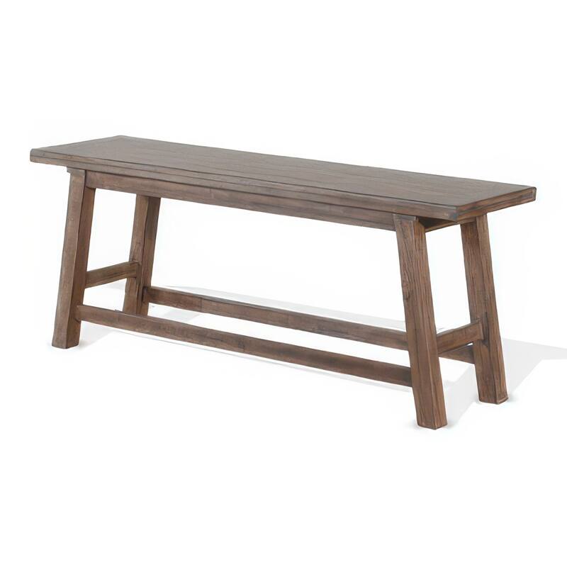 Yael Counter Height Bench, Light Brown Mahogany, Mindi Wood, 60 Inch