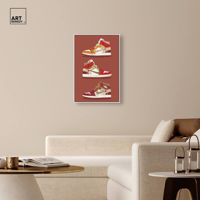 Sneaker Lineup Red Canvas by Art Remedy