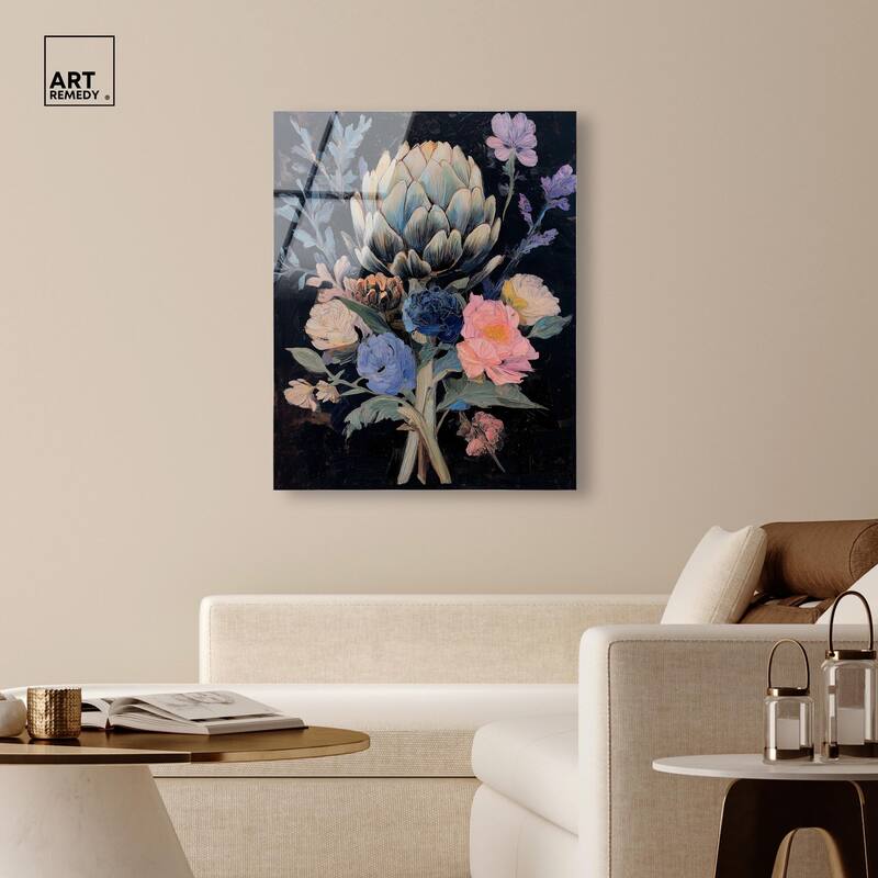 Moody Artichoke I Acrylic by Art Remedy, Ready to Hang