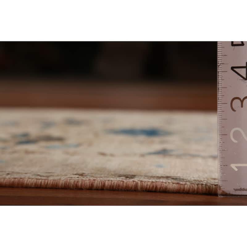 Hand Knotted Oriental 100% Wool Carpet Transitional All-Over Beige & Ivories Oushak Runner Rug - 9' 9'' X 2' 8''