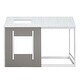 preview thumbnail 5 of 16, Twin Size House Platform Bed with Roof and Window, Sturdy Pine Wood Frame, Decorative and Fun Design, White+Antique Grey