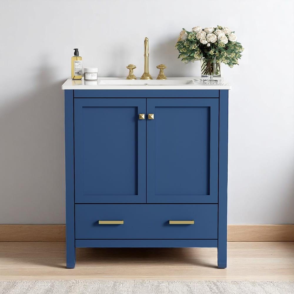 30 Inch Freestanding Bathroom Vanity with Sink Combo, Storage Cabinet with Soft Close Doors and Drawer, Modern Design