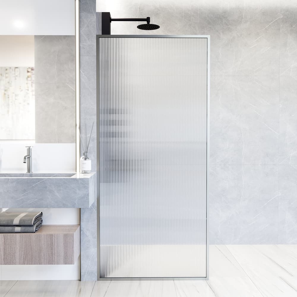 VIGO Meridian 34" W x 74" H Framed Fixed Shower Screen