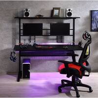 Canzi Gaming Table with USB Port, Industrial Style, Black Finish - Bed ...