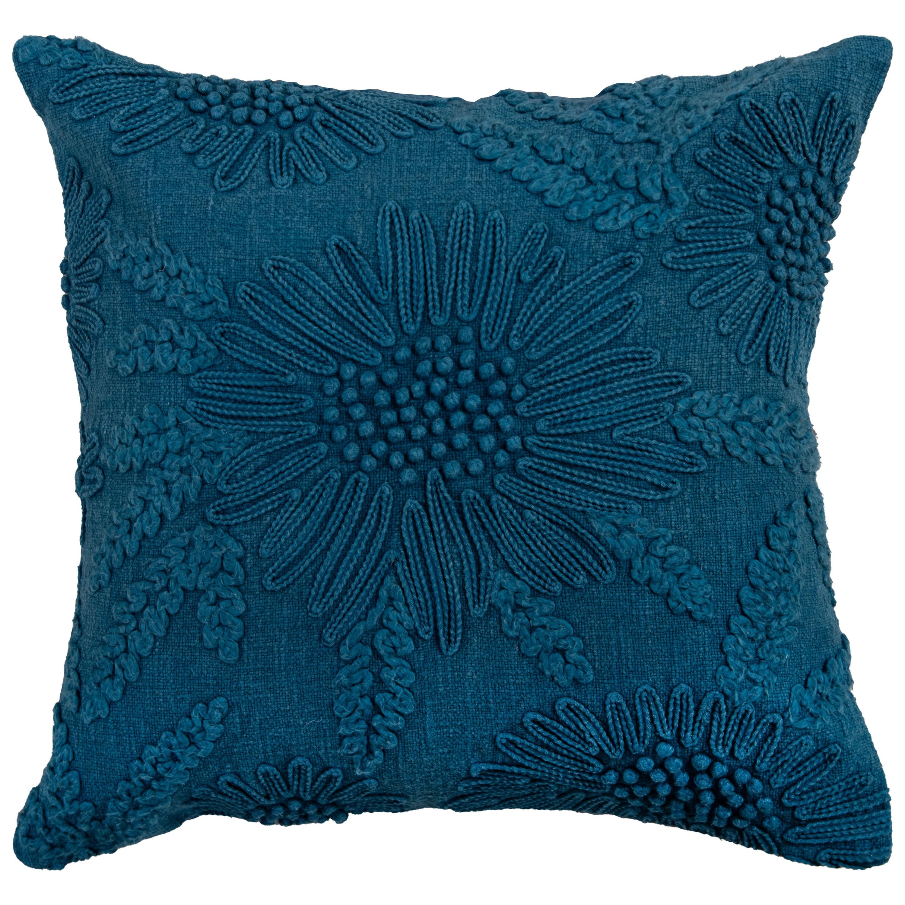 Rizzy Home Botanical Embroidered Throw Pillow, 20x20