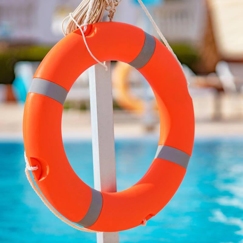 Pool Floation Life Ring Buoy with Rope - Adult - 28"