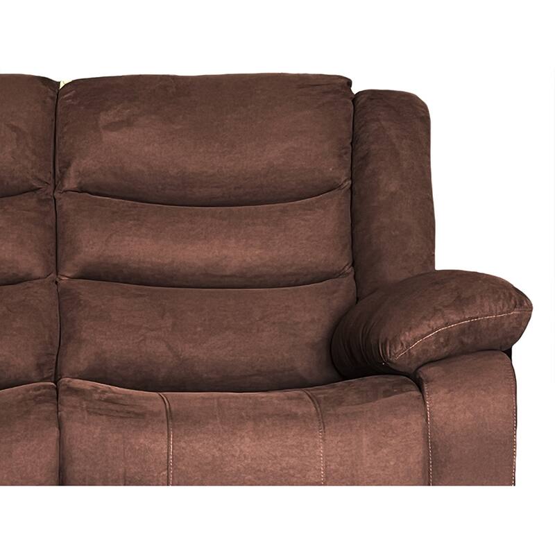 Recliner and Sectional Sofa Set, Suede 6-Piece Manual Reclining Sectional Sofa Set with Dropdown Table