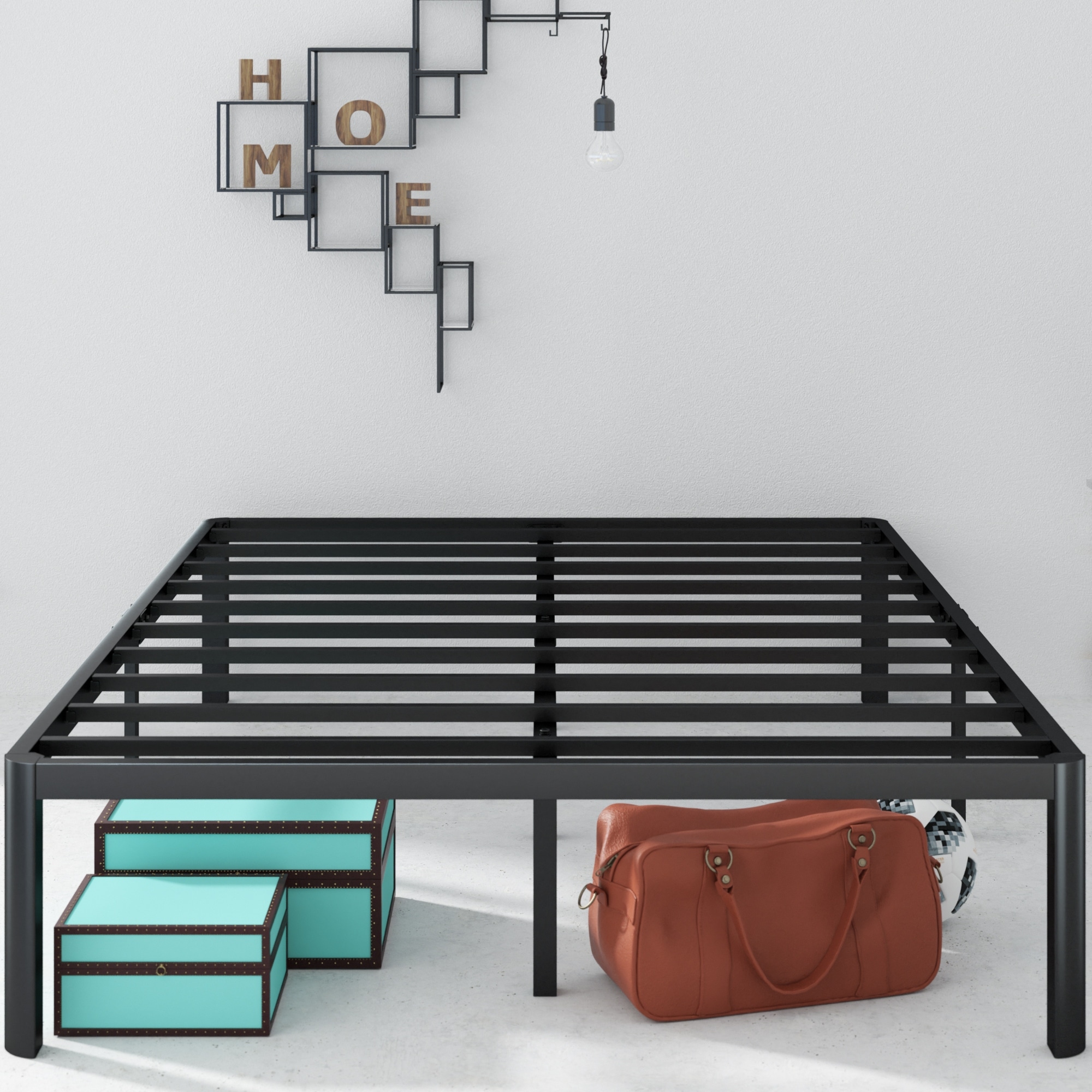 Zinus luis quick lock 16 inch metal platform bed frame top