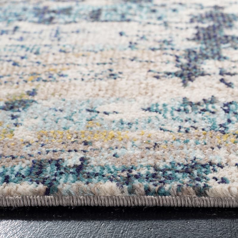 SAFAVIEH Madison Miloslava Modern Abstract Rug - Cream/Blue - 5' 3" x 7' 6"