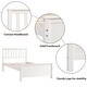 preview thumbnail 4 of 7, Twin Size Solid Wood construction Platform Bed with Wood Slat Support and Headboard,Footboard