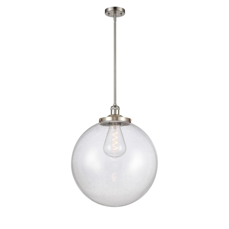 Innovations Lighting Franklin Restoration Beacon - 1 Light 18" Stem Hung Pendant - Seedy/Brushed Satin Nickel
