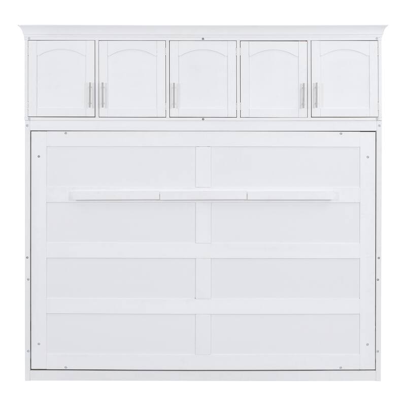 Queen Size Murphy Bed Wall Bed with Top Cabinets