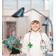 preview thumbnail 4 of 4, DolliBu Lying Cute Moose Doctor Plush with Cute Scrub Uniform and Cap - 8 inches