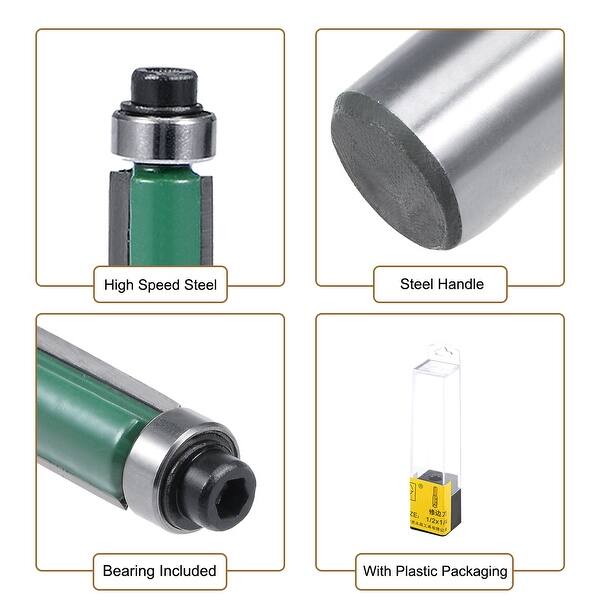 Shop Router Bit 1 2 Shank 1 4 Cut Dia 25mm Depth Flush Trim Bit