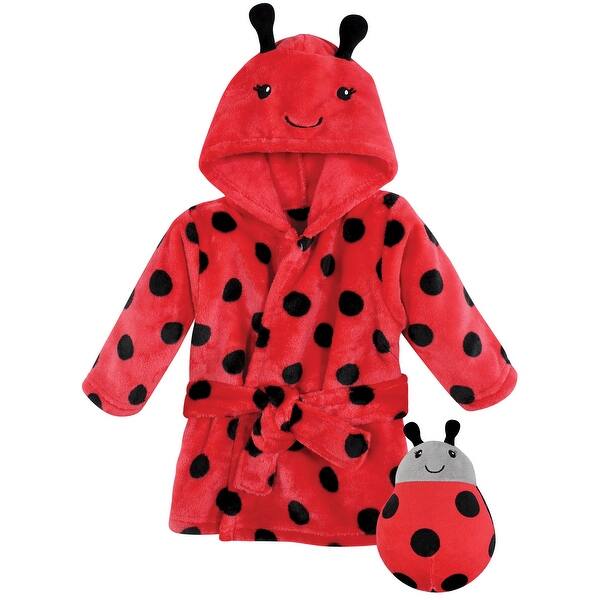 slide 1 of 1, Hudson Baby Unisex Baby Plush Bathrobe and Toy Set, Ladybug, One Size - Ladybug - One Size One Size - Ladybug