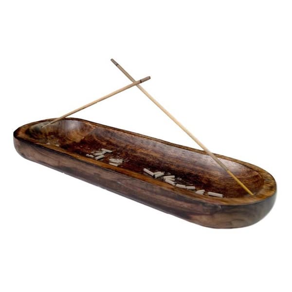 Shop Kasa Style Wood Double Incense Sticks Holder Burner Large Ash Catcher Handmade Home Decor Overstock 14785972