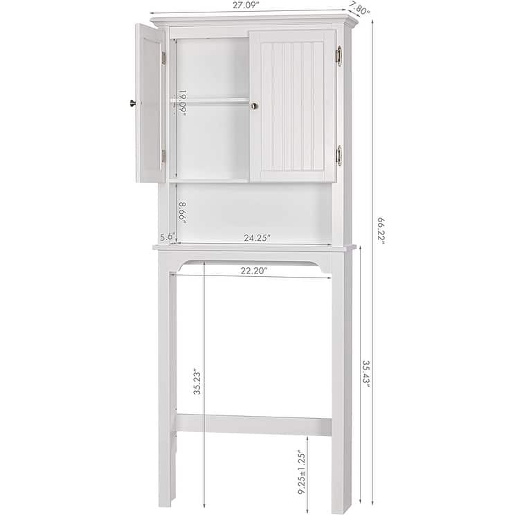 UTEX Bathroom Storage Over The Toilet, Bathroom Cabinet Organizer with Adjustable Shelves and Double Doors