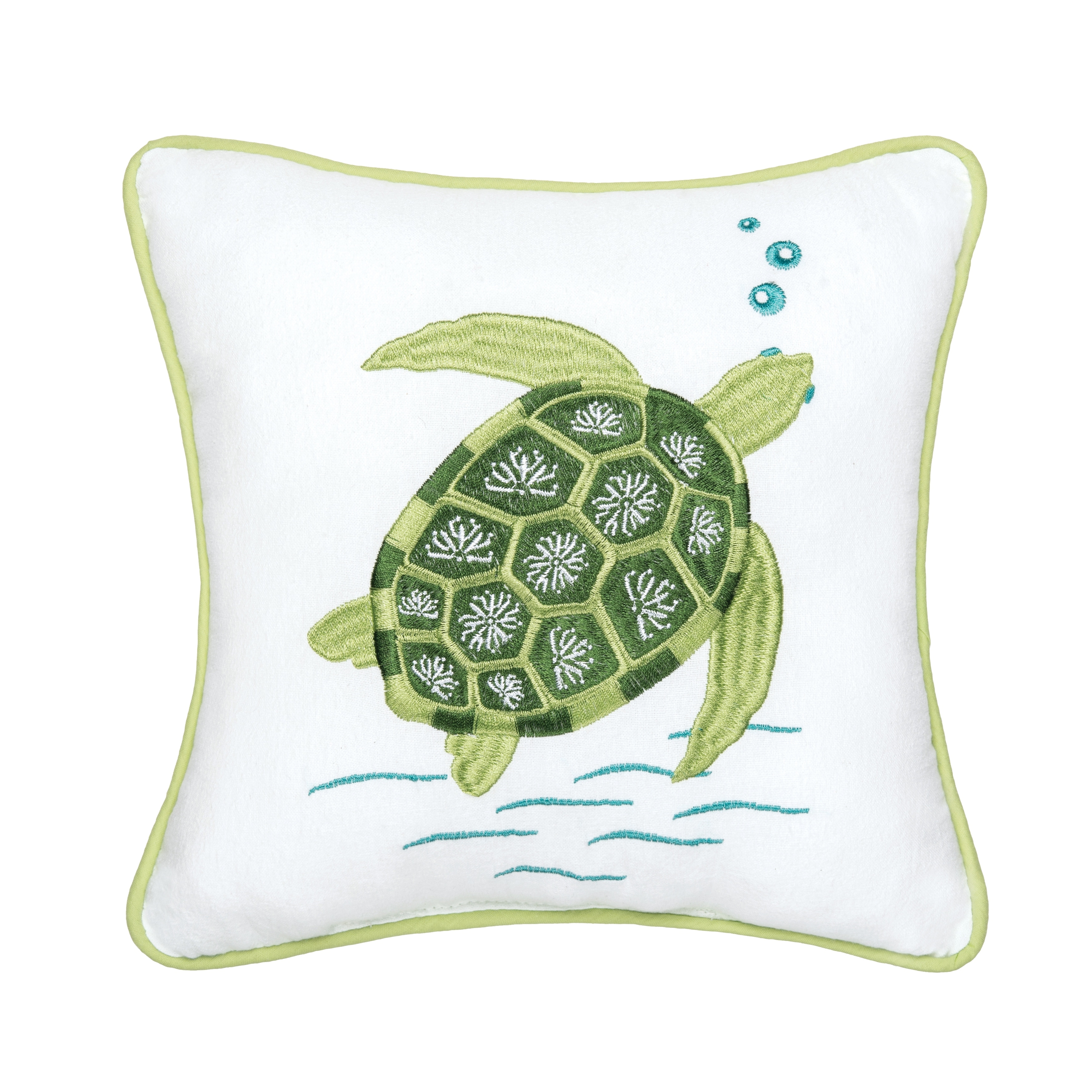 Green Turtle Small Petite Throw Pillow