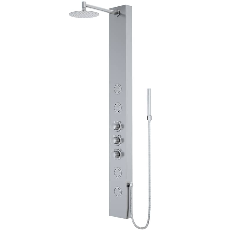VIGO Ellington 59" H x 6" W 4-Jet Shower Panel with Round Shower Head