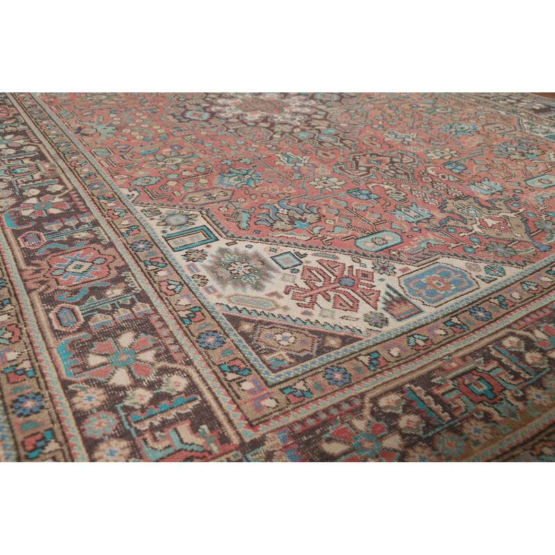 Pink Tabriz Persian Area Rug Hand-Knotted Wool Carpet - 6'8" x 9'9"
