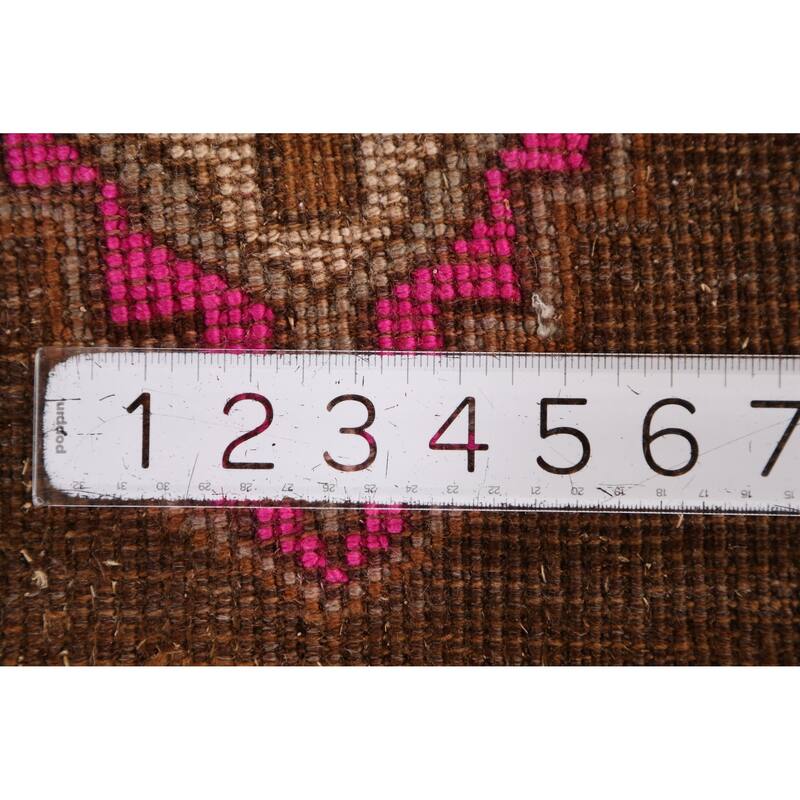 Hand Knotted Oriental 100% Wool Carpet Transitional Medallion Brown Anatolian Area Rug - 2' 11'' X 1' 10''
