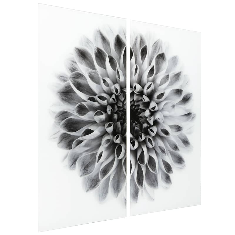Dahlia AB Frameless Free Floating Tempered Glass Panel Graphic Wall Art Set of 2