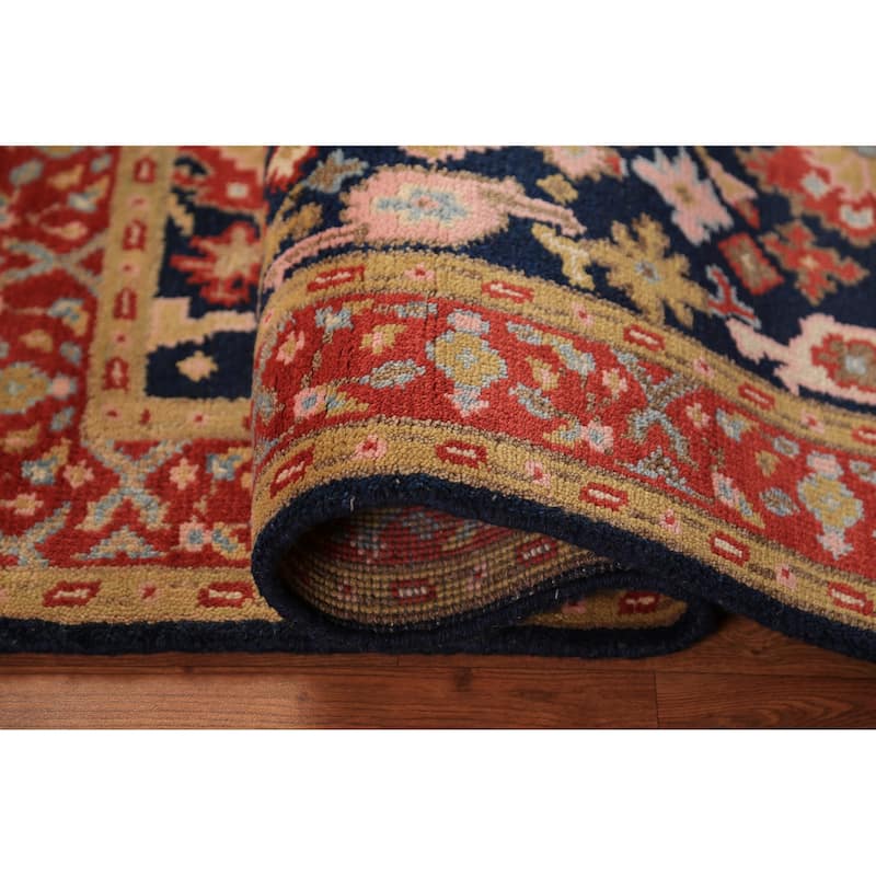 Navy Blue Oushak Indian Foyer Rug Handmade Wool Carpet - 3'0"x 5'3"