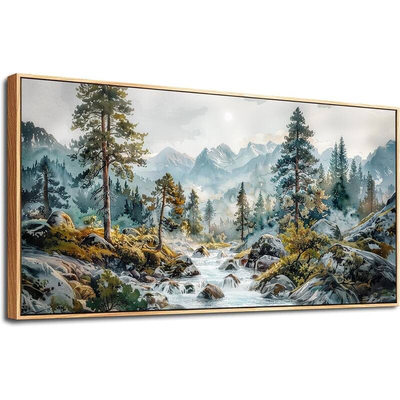 Forest Tree Paintings Rivulet View landscape Wall Pictures Artwork