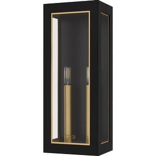 Bourbon 2-Light Matte Black Outdoor Wall Lantern