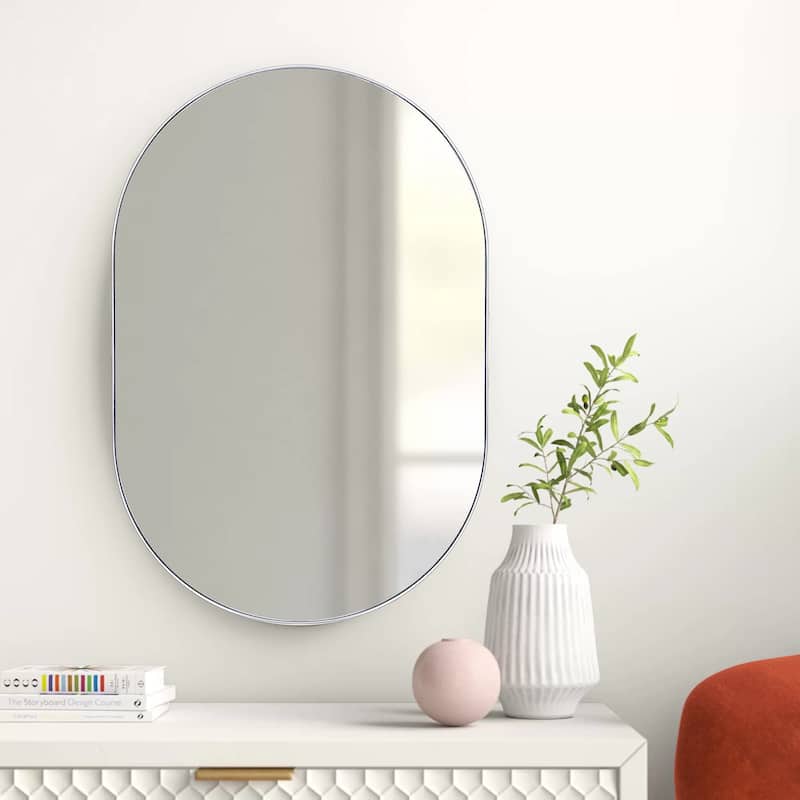 TEHOME Oba Oval Metal Wall Mirror