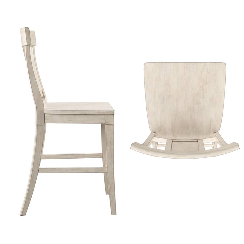 Ronda Panel Back Wood Counter Height Chairs (Set of 2)