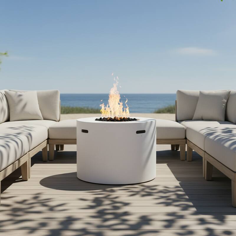 Aidan Outdoor Circular Propane Fire Pit by Christopher Knight Home