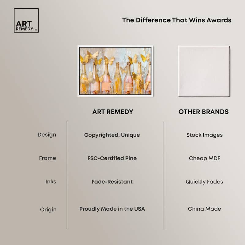 Golden Bright Campagne Line Canvas by Art Remedy