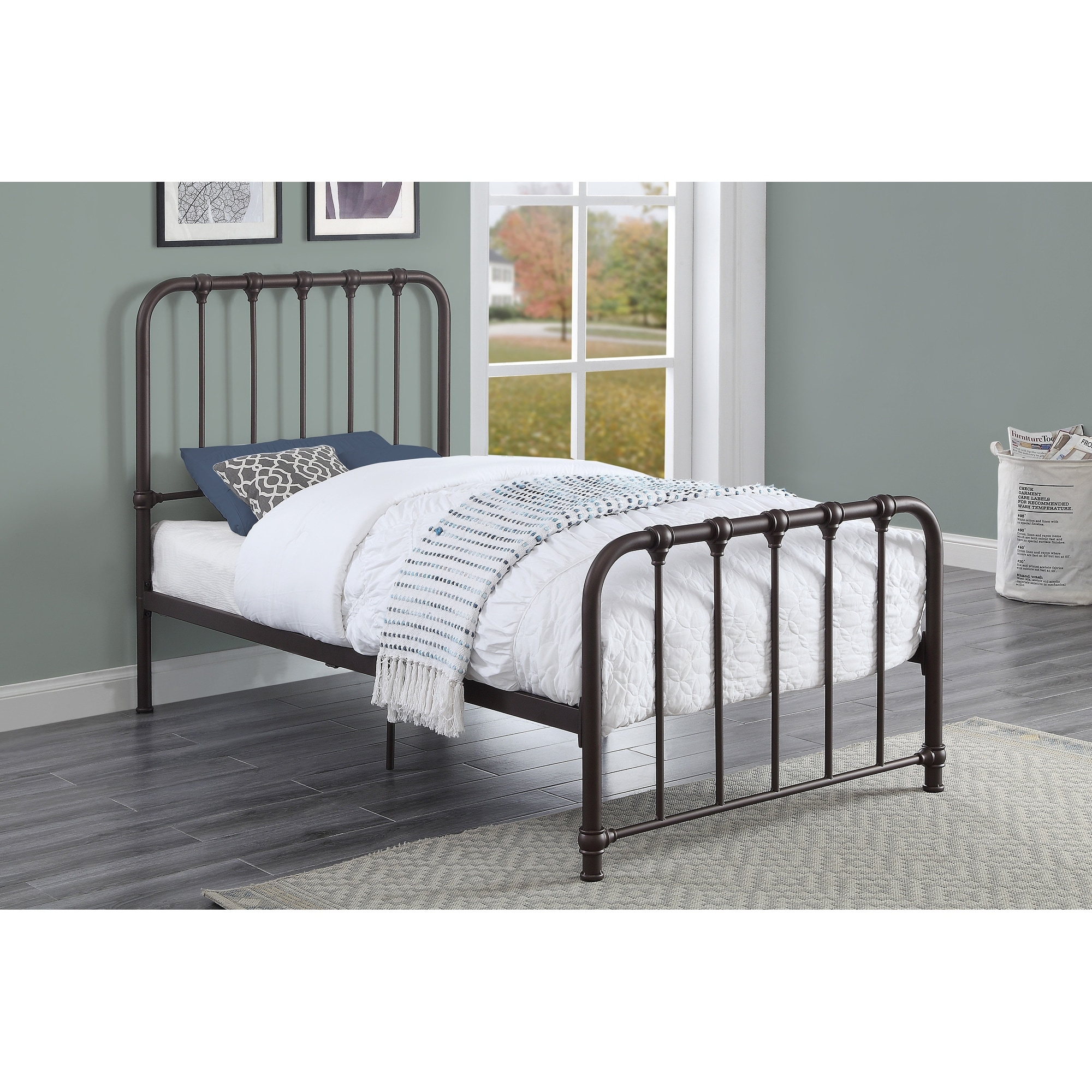 Twin Metal Platform Bed (Bed-in-a-Box)