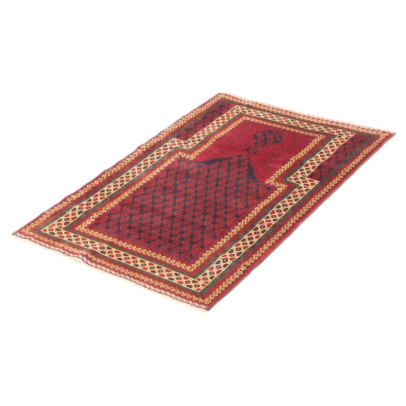 Teimani Red Rug 2'11" x 5'1" - 2'11 x 5'1