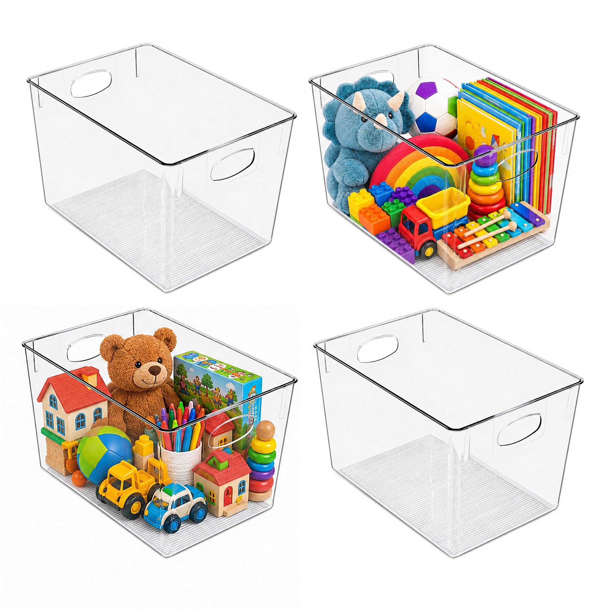 Sorbus Clear Storage Bins, Large Plastic Organizer Bins with Handles, Deep Storage Containers, BPA-Free