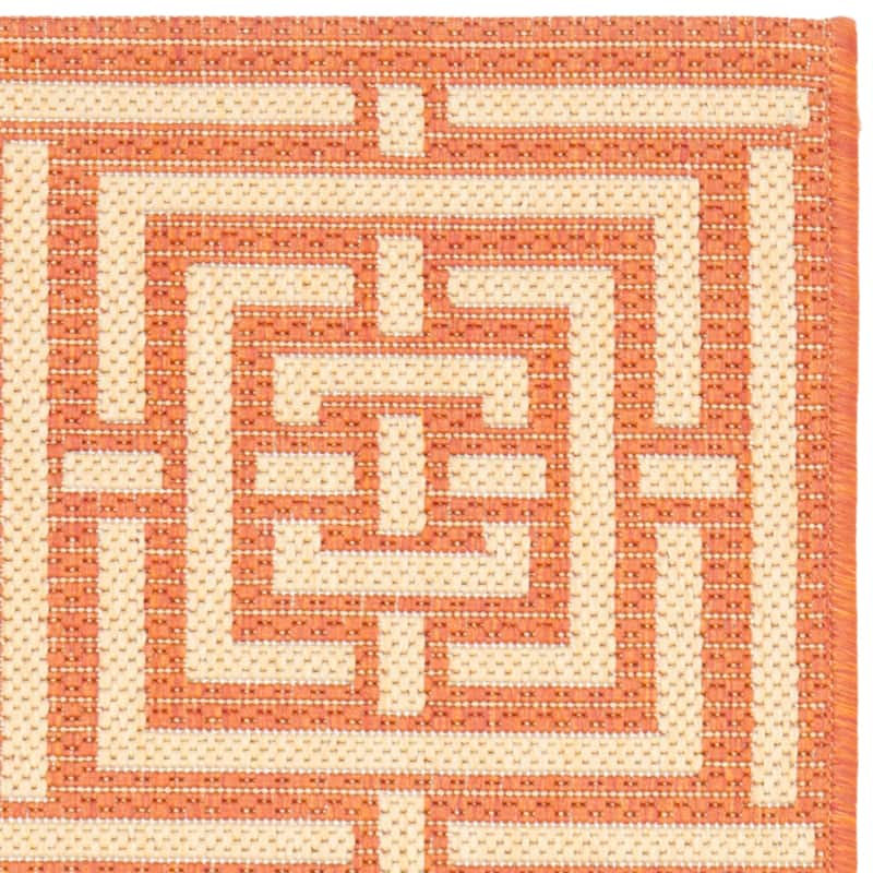 SAFAVIEH Courtyard Ginger Indoor/ Outdoor Waterproof Patio Backyard Rug