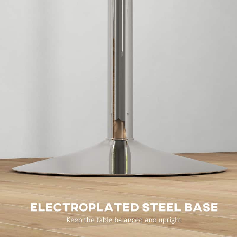Adjustable Bar Table with Round Swivel Top for Home Bar