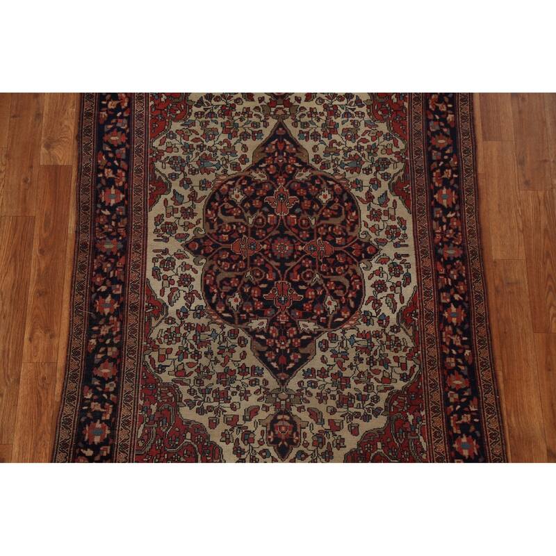 Pre-1900 Antique Sarouk Farahan Persian Rug Hand-knotted Wool Carpet - 3'6" x 5'1"