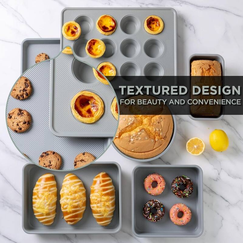 Country Kitchen Nonstick Heavy Duty Stackable Bakeware Set - Durable, Easy Release Baking Set, 6 Pcs