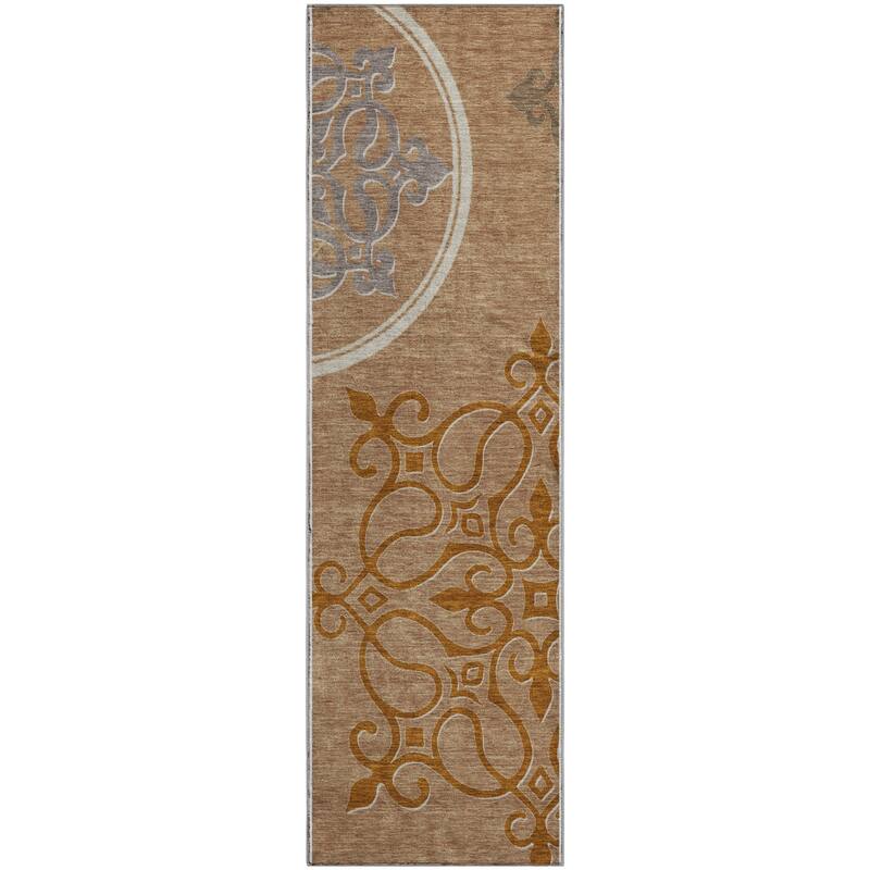 Premium Washable Super Soft Transitional Scroll Mayfield Rug