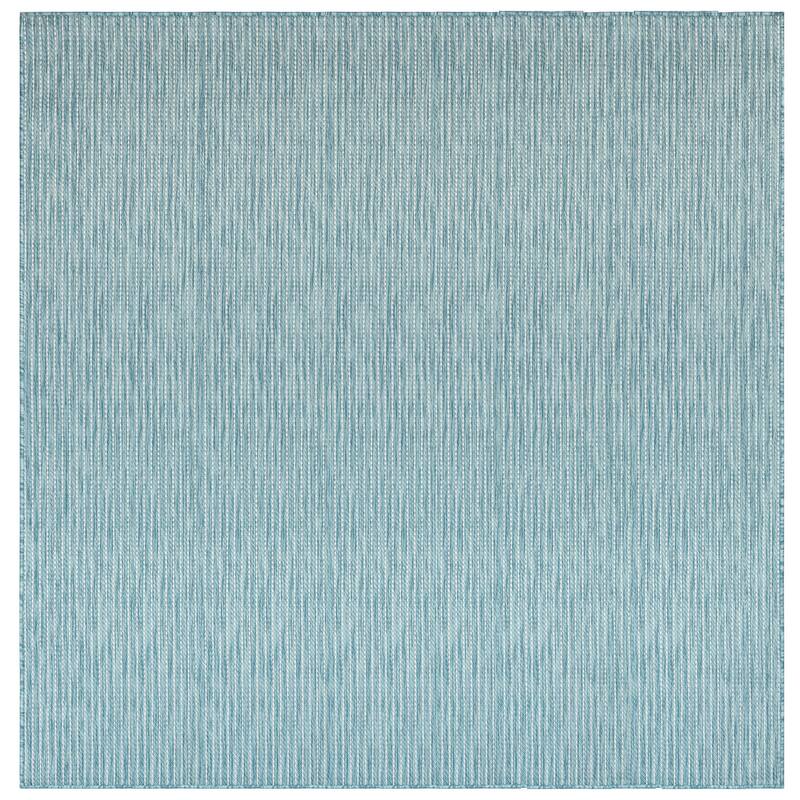 Liora Manne Carmel Textured Striped Indoor/ Outdoor Area Rug - 7'10" Square - Aqua
