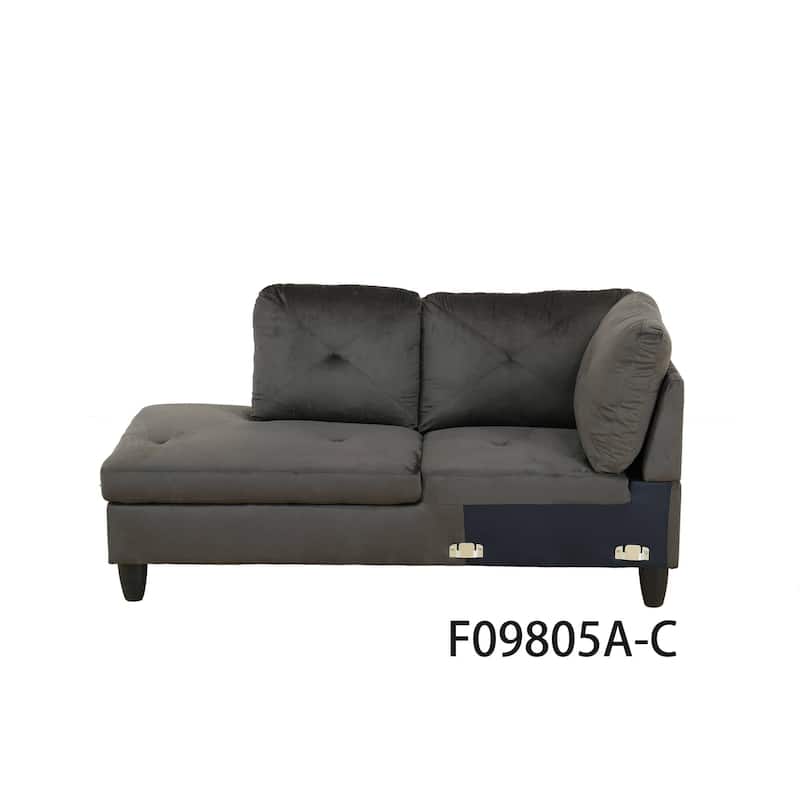 Grey Flannel 3-Piece Living Room Sofa Set